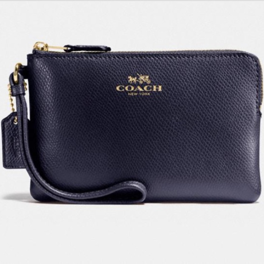 *Brand New* Navy Coach Corner Zip Wristlet